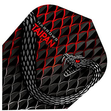 Harrows Taipan Dart-Flights, 100 Mikron, 1 Set mit 3 Flights, Standard Nr. 6, Rot
