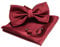 JEMYGINS Herren Fliege Burgunderrot5 Satin Fliege und Einstecktuch mit Manschettenknöpfe Sets