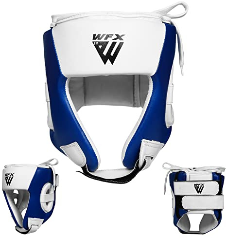 WFX Kids Headguard for Boxing, MMA Training and Kickboxing, Junior Children Maya Hide Leather Head Guard for Face and Ear Protection, Headgear for Sparring, Muay Thai and Taekwondo Helmet