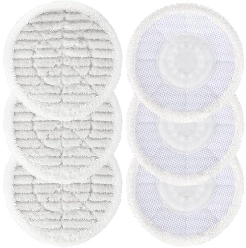 6pcs Mop Pads Replacement for Shark S7000 S7001 S6002UK Steam Mop Accessories Reusable Steam & Scrub All-In-One Cleaning Pads