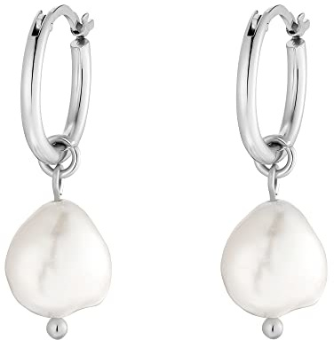 Heideman Ohrringe Pia Damen Set Edelstahl Ohrcreole mit Perle weiß | Creolen-Set mit Anhänger zum Kombinieren, schöne Geschenkidee zu Weihnachten, nickelfrei und leicht