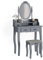 Vicco Schminktisch Meghan, Grau, 75 cm mit Hocker