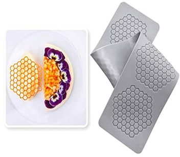 Taicols 1 Pezzi Tappetino in Pizzo di Silicone Fondente Stampi in Silicone Api per Caramella Cioccolato Fondente Decorazione di Torte Stampo per Torta a Nido D'ape
