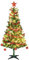 HOMCOM 6ft Pre Lit Artificial Christmas Tree Holiday Décor with 150 Warm White LED Lights and 480 Tips, Tinsel, Ball, Star, Tree Decoration, Auto Open