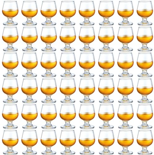 Qunclay 48 Pcs Shot Glasses Shot Glass Cute Cognac Glasses Small Brandy Snifter for Tasting Brandy Drinking Port Glasses for Whiskey Brandy Wine Beer (3.5oz)
