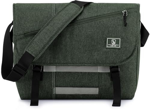 OIWAS Messenger Bag für Herren, 15,6 Zoll Laptop Crossbody Taschen Frauen Casual Satchel Umhängetasche College Reise Büro Aktentasche (15,6 Zoll, Dunkelgrün)