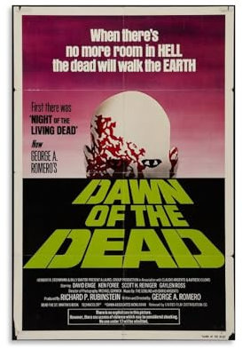 EVMILA Filmposter Dawn of The Dead, dekoratives Gemälde, Leinwand-Wandposter und Kunstdruck, modernes Familienschlafzimmer-Dekor-Poster, 20 x 30 cm