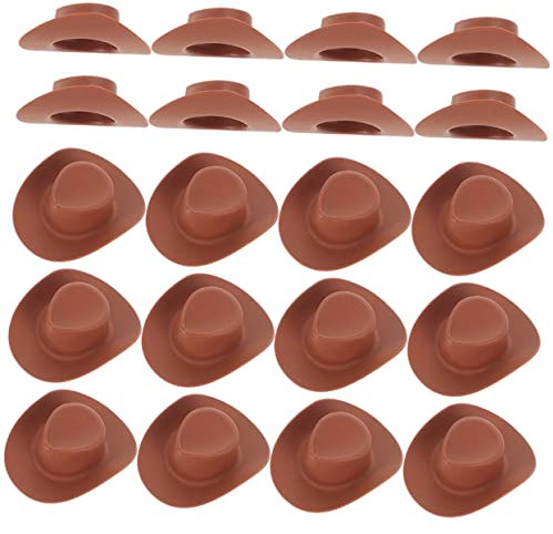 DIKACA 30st Mini-cowboyhut Kuscheltier Hut Wild-West-partyzubehör DIY Puppenhüte Kleintierhut Dekorative Puppenhüte Strumpffüller Ebt Miniatur Weinflasche Plastik