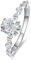 Yaresul Oval Ringe Frauen Damen Ringe Silber 925 Zirkonia Ringe Verlobungsring damen Hochzeit Versprechen Ring Größe 60(19.1)
