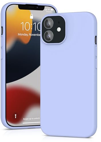 YATWIN für iPhone 12 Mini Hülle, Premium Silikon Handyhülle mit Kameraschutz, Seidig-Weicher Berühren Ultra Dünne Stoßfeste Kratzfeste Schutzhülle, Lila