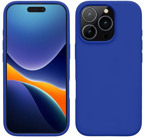 kwmobile Cover per iPhone 16 Pro Custodia - Back Case per Smartphone in Silicone TPU - Protezione Gommata - blu baltico