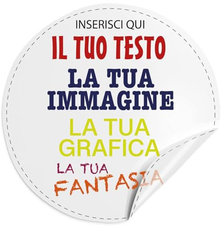100 Adesivi trasparenti personalizzati, etichette personalizzate - adesivi trasparenti personalizzati con immagine, logo aziendale, foto, testo - 100% Made in Italy.