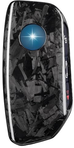 T-carbon Schlüsselhülle Schutzhülle Kompatibel mit BMW,Kohlefaser Autoschlüssel Hülle Kompatibel mit BMW 7er, i5 i7 iX X1 X5 X6 X7 XM Fernbedienungsschlüssel Zubehör,Forged Black