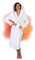 ELEVAVIDA Peignoir de Bain Femme en coton douillet 400 g/m2 avec Capuche - blanc - robe de chambre femme extra doux et confortable - taille S - peignoir de bain sauna en éponge - certifié OEKO-TEX
