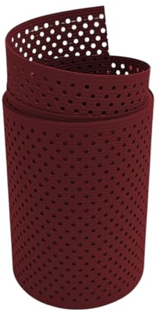 zaun|zu® Rille Sichtschutzstreifen GELOCHT | 15% Lochmuster | PP für Doppelstabmatten Sichtschutz Rolle | Polypropylen | Zaunblende | Made in Germany Bordeauxrot 2,55m