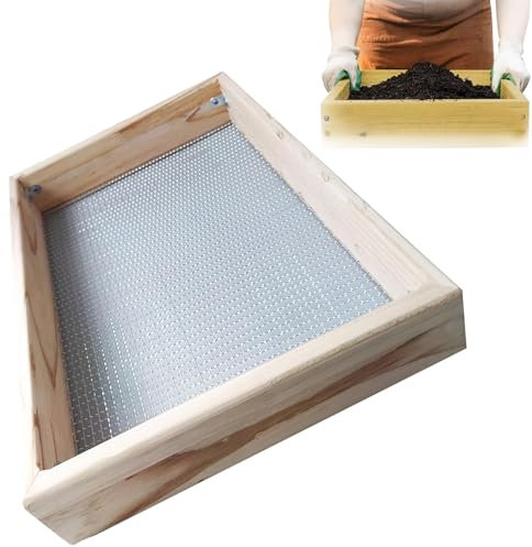 Generic Setaccio per Terreno in Legno da Giardino, 30*40cm, Antiruggine, Perfetto per Compost, Terriccio e Terra, Resistente e Facile da Usare