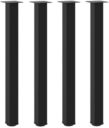 WKIEQACO Accessoires de table, pieds de table, pieds de table basse, 4 pièces, noir, 90-92 cm en acier