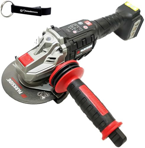 HEADNMORE® Bundle – Parkside PERFORMANCE® - Smerigliatrice angolare a batteria 20 V AP 20 Li + portachiavi HEADNMORE® (senza batteria)