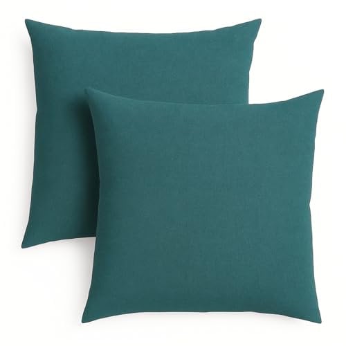 sleepling 2er Set 40 x 40 cm, Sofakissen mit Füllung und Bezug, Zierkissen aus robustem Polsterstoff, Dekokissen, Kopfkissen, Kissen für Couch, Petrol