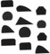 ARTIBETTER 12 Moldes De Asas Para Hacer Tazas De Cerámica De Gres De Arcilla Para Fiestas De Goma Eva Color Negro
