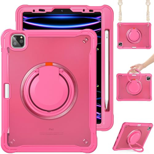 Schutzhülle für iPad Air 10.9 2020 (4. Generation) (Farbe: Rose) Vollständige Schutzhülle, harte Rückseite, hartes Silikonband