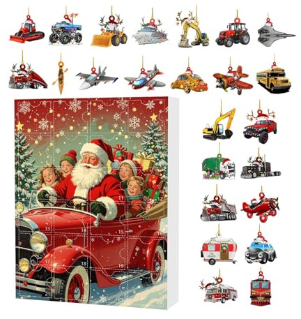 Weihnachts-Countdown | 24 Tage Advents-Weihnachtsdekoration, 2D-Acryl-Cartoon-Dekoration für Kinder und Erwachsene, Rucksack, Auto, Event, Party