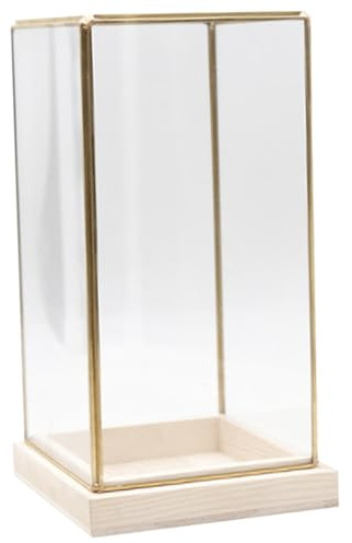 ANDRESLAD Antike Glas Vitrine Mit Messingkappe Für Sammlerstücke Kleine Transparente Displaybox Zur Aufbewahrung Und Dekoration in Wohnzimmer Und Büro