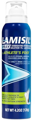Lamisil Athletes Foot Spray, Antifungal, 1 Week Foot Fungus Treatment, Prescription Strength Terbinafine, Relieves, Treats & Prevents Recurrence, 4.2 oz (120 g)