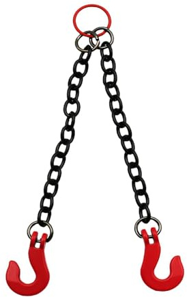 RNXRZANK RC Auto Hebekette Metall Ersatzteile Lifting Chain Simulationskette Haken Dekoration für Fahrzeugmodelle Bastelprojekte Werkstatt Heimdekoration, 2 Haken