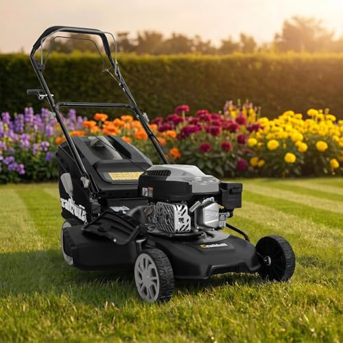 Craftfull Benzin Rasenmäher CR-139-30 (2,9 KW 4 PS 144 cm³ Motor Grau) | 4-Takt Benzinmotor | OHV-Einzylinder | Benzinrasenmäher | Mäher | Selbstfahrantrieb | 46 cm Schnittbreite in 7 Stufen