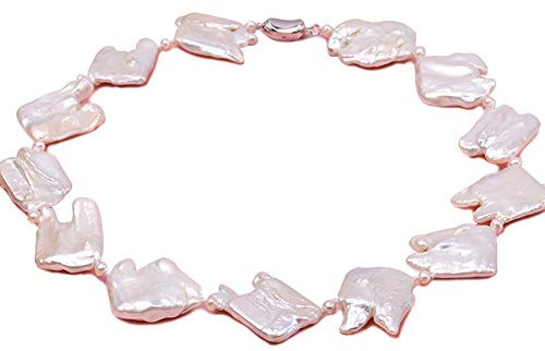 JYX barock perlenkette weiß 25–35 mm Barock-Süßwasser perlen Halskette Perlen Barock for Women