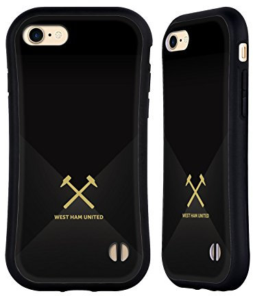 Head Case Designs Officially Licensed West Ham United FC Black & Gold Hammer Marque Kit Hybrid Case Compatible With Apple iPhone 7/8 / SE 2020 & 2022
