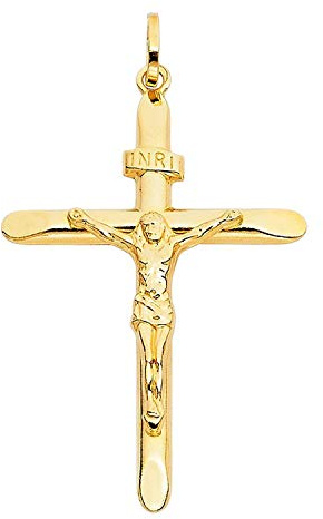 PRINS JEWELS Anhänger Kreuz Mit Jesus 18 Karat 750 Gelbgold Unisex