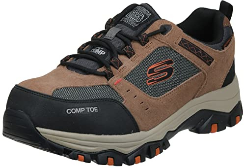 Skechers Work Greetah Comp Toe Mens Sneaker Oxford Brown/Black 9.5