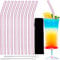 Strohhalm aus Glas, gebogen, 20,3 cm, wiederverwendbar, mit Reinigungsbürste für Becher, Tervis, Starbucks Becher, Einmachgläser - STRAW0020-PK-10 Pink 10pcs