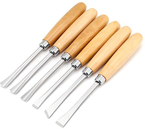 Ciseaux à Bois, 6pcs Ciseaux à Main à Bois Professionnels Outils de Sculpture sur Bois Bricolage pour Menuisiers, Sculpteurs, Artistes