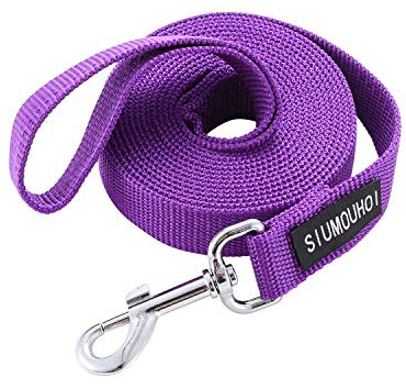 Siumouhoi Strong Durable Nylon 180cm Long Dog Training Leash, Traction Rope, 2.5cm Wide, for Small and Medium Dog (Purple, 180cm x 2.5cm)