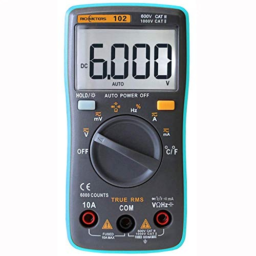 Richmeters RM102 Digital Multimeter Taschenformat Vollwertig große Anzeige 6000 Counts True RMS Temperatur Autobereichswahl