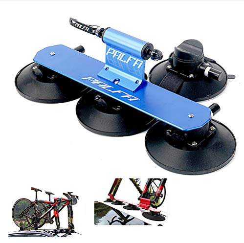 Yajun Porte Velos Voiture Ventouse Support à Vélo Toit-Top Alliage D’Aluminium Transportant Porte Bagages Mount Pièces De Vélo,Blue-1