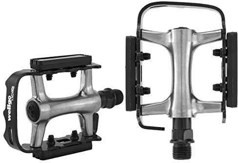 MidGard Fahrradpedale Fahrrad Stahl/Aluminiumlegierung Pedale 9/16 Zoll für MTB e-Bike Trekking BMX Freeride usw. Schwarz