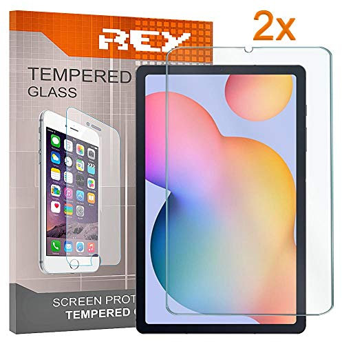 REY 2X Protector de Pantalla para Samsung Galaxy Tab S6 Lite 10.4 - S6 Lite 10,4 2022 - S6 Lite 10,4 2024, Cristal Vidrio Templado Premium, Táblet
