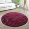 Paco Home Hochflor Teppich Wohnzimmer rutschfest Fellteppich Shaggy Flauschig Weich Modern Kunstfell Fell Imitat Einfarbig, Grösse:80 cm Rund, Farbe:Lila