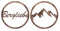Bergliebe 3D-Deko Wandbild rund im Set Schriftzug und Berg Natur Holz Dekoartikel Ø je 39 cm Pohmer Design (geflammt)