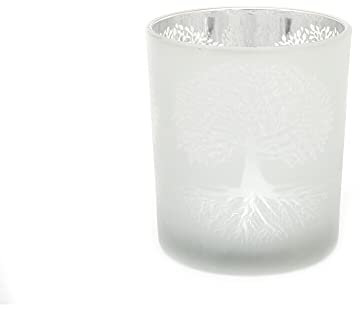 Sifcon International Frosted Glass Tree of Life Candle Holder
