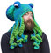 Häkelmütze Oktopus, Unisex Strickmütze Winter Warme Beanie Einzigartige Weiche Tintenfisch Hut für Halloween Kostüm Cosplay Geburtstag