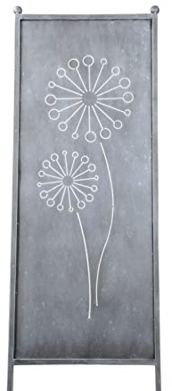 finehomegarden Metall Stele grau Sichtschutz Pusteblume H165cmxB52cm Windschutz Dekowand Garten Deko