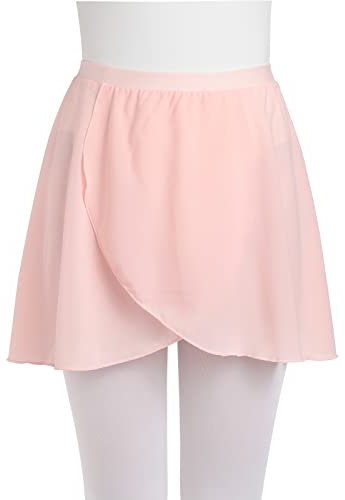 Soudittur Ballettrock Mädchen zum Überziehen Wickelrock aus Transparentem Chiffon Tanz Rock für Kinder und Damen (M, Ballett-rosa)