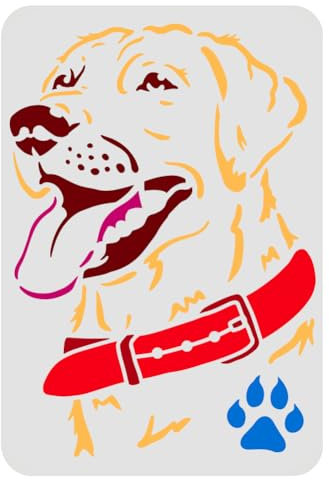 FINGERINSPIRE Schablone Hund Labrador 29,7 x 21 cm Schablonen Hund Labrador Retriever für Malerei Schablone Gesicht Labrador wiederverwendbar für Malerei auf Holz Fliesen Papier Stoff Boden Wand