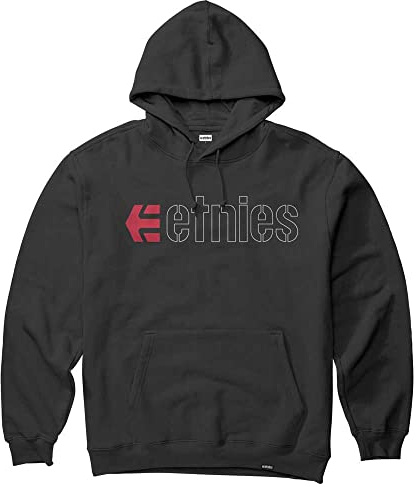 Etnies Men's Unisex Adult Casual/Streetwear Black Solid Polyester/Cotton Hoodie