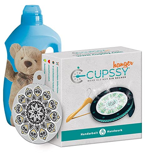 Cupssy® Colgador con AirPad | Suave Ropa Fresca, Color Negro, Perfume, Fragancia, ambientador de Armario, Percha para Colgar Perchas, neutraliza los Malos olores, Juego de 1 Unidad